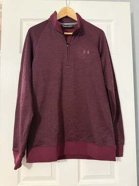 Under Armour ColdGear Loose 1/4 Zip Pullover Maroon Men's Size Large
